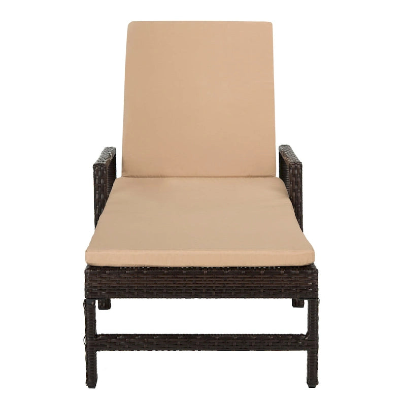 SAFAVIEH Jolette Sdraio da esterno in Rattan Marrone/Rosso - 80 x 28 x 39 - 80Px28Lx39H