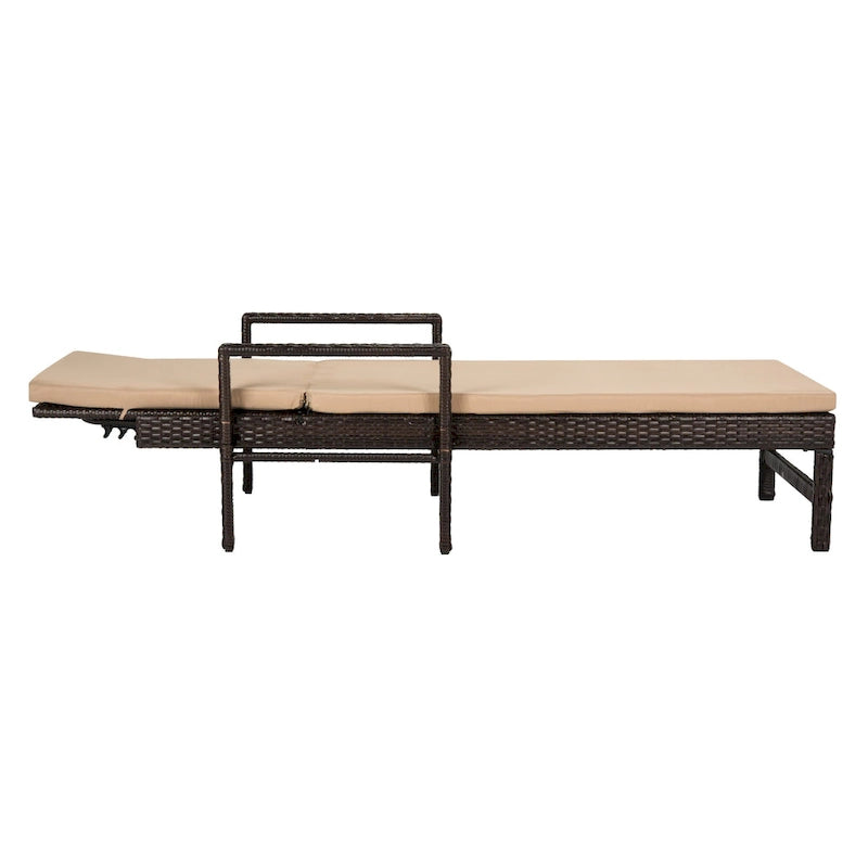 SAFAVIEH Jolette Sdraio da esterno in Rattan Marrone/Rosso - 80 x 28 x 39 - 80Px28Lx39H