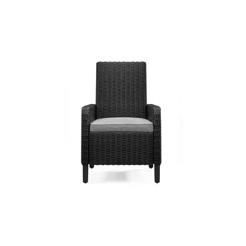 Signature Design by Ashley Beachcroft - Poltrona da esterno con cuscino (set da 2), colore: nero/grigio chiaro
