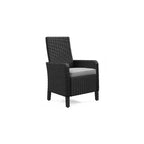 Signature Design by Ashley Beachcroft - Poltrona da esterno con cuscino (set da 2), colore: nero/grigio chiaro