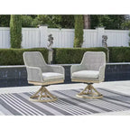 Signature Design by Ashley Seton Creek, sedia da pranzo girevole da esterni (set da 2), grigio