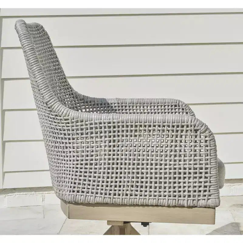 Signature Design by Ashley Seton Creek, sedia da pranzo girevole da esterni (set da 2), grigio