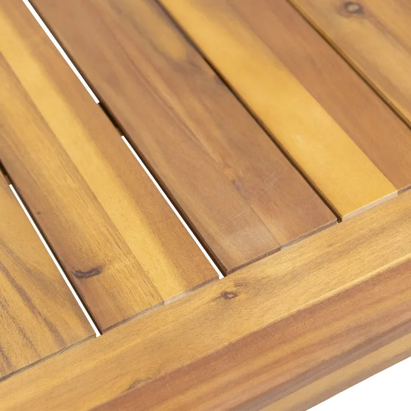 Divanetto da esterno e tavolino da caffè Louver in legno di acacia con cuscini di Christopher Knight Home