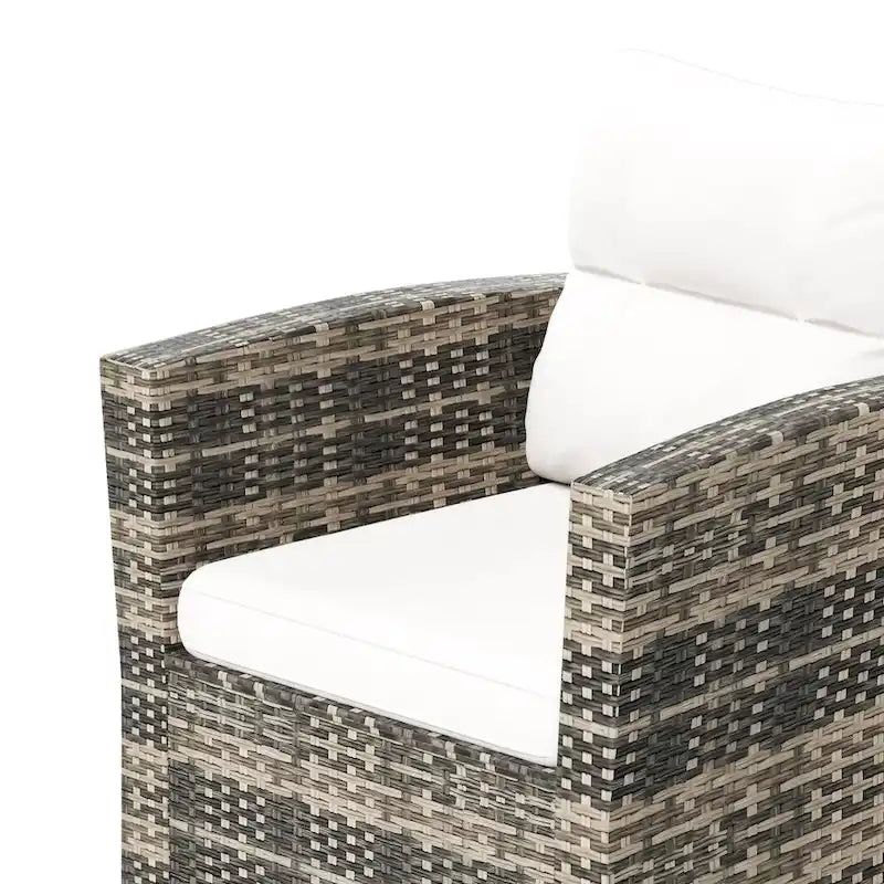 Set da patio e tavolino contenitore Cruz a 4 pezzi in vimini per esterni con cuscini