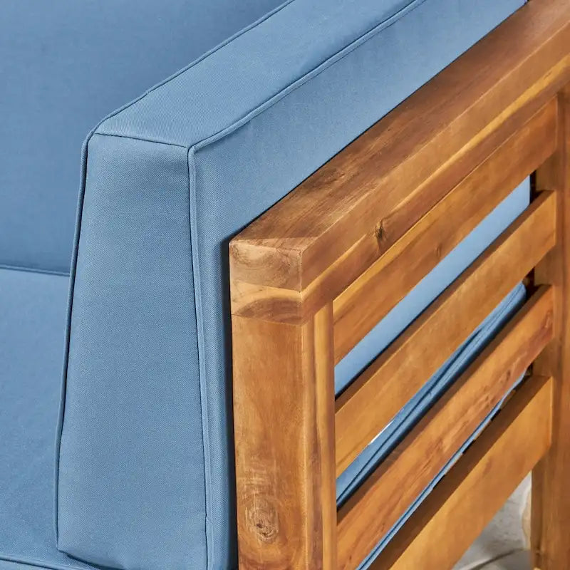 Set Divanetto Sezionale a 2 Posti e Tavolino da Caffè da Esterno Oana in Legno di Acacia con Cuscini di Christopher Knight Home