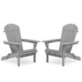 Outdoor Wooden Folding Adirondack Chair Set of 2