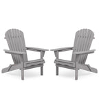 Outdoor Wooden Folding Adirondack Chair Set of 2