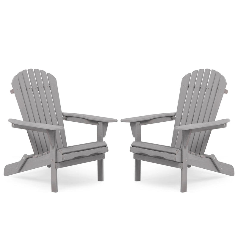 Outdoor Wooden Folding Adirondack Chair Set of 2