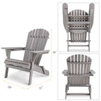 Lot de 2 chaises Adirondack pliantes en bois pour l'extérieur