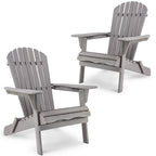 Lot de 2 chaises Adirondack pliantes en bois pour l'extérieur
