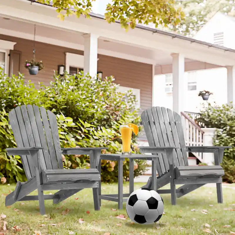 Lot de 2 chaises Adirondack pliantes en bois pour l'extérieur