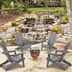Lot de 2 chaises Adirondack pliantes en bois pour l'extérieur