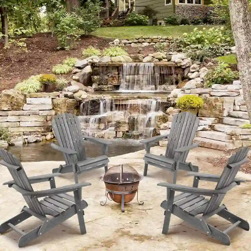 Lot de 2 chaises Adirondack pliantes en bois pour l'extérieur