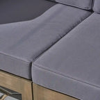 Divano sezionale a 7 posti a V Oana Outdoor in legno di acacia con braciere di Christopher Knight Home