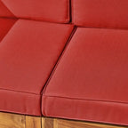 Divano sezionale a 7 posti a V Oana Outdoor in legno di acacia con braciere di Christopher Knight Home