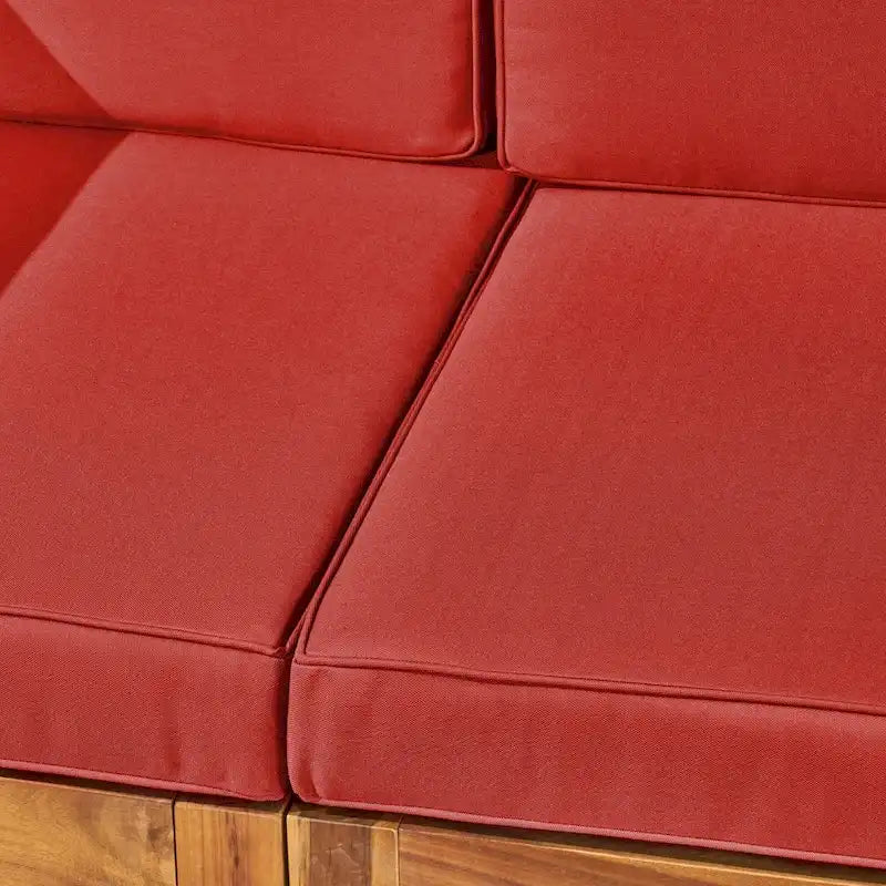 Divano sezionale a 7 posti a V Oana Outdoor in legno di acacia con braciere di Christopher Knight Home
