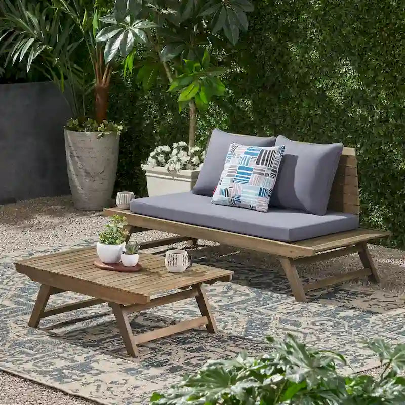 Sedona Acacia Wood 2-piece Outdoor Patio Set by Christopher Knight Home