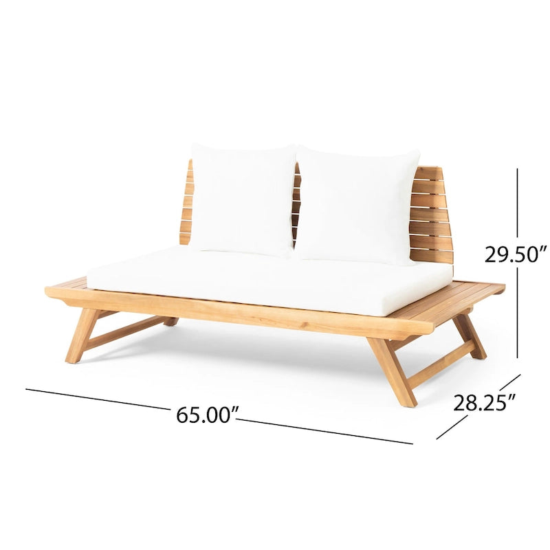 Ensemble de patio extérieur 2 pièces en bois d'acacia Sedona par Christopher Knight Home