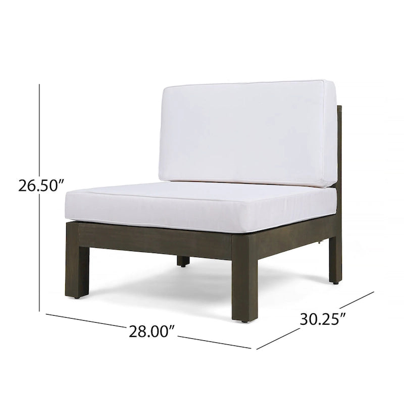 Set divano componibile a U a 8 posti Brava Outdoor in legno di acacia con braciere di Christopher Knight Home