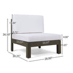 Set divano componibile a U a 8 posti Brava Outdoor in legno di acacia con braciere di Christopher Knight Home