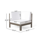 Set divano componibile a U a 8 posti Brava Outdoor in legno di acacia con braciere di Christopher Knight Home