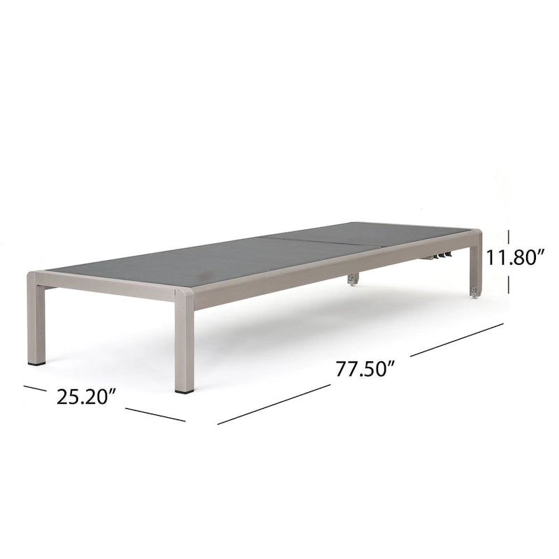Bain de soleil d'extérieur Cape Coral en maille et aluminium avec coussin par Christopher Knight Home