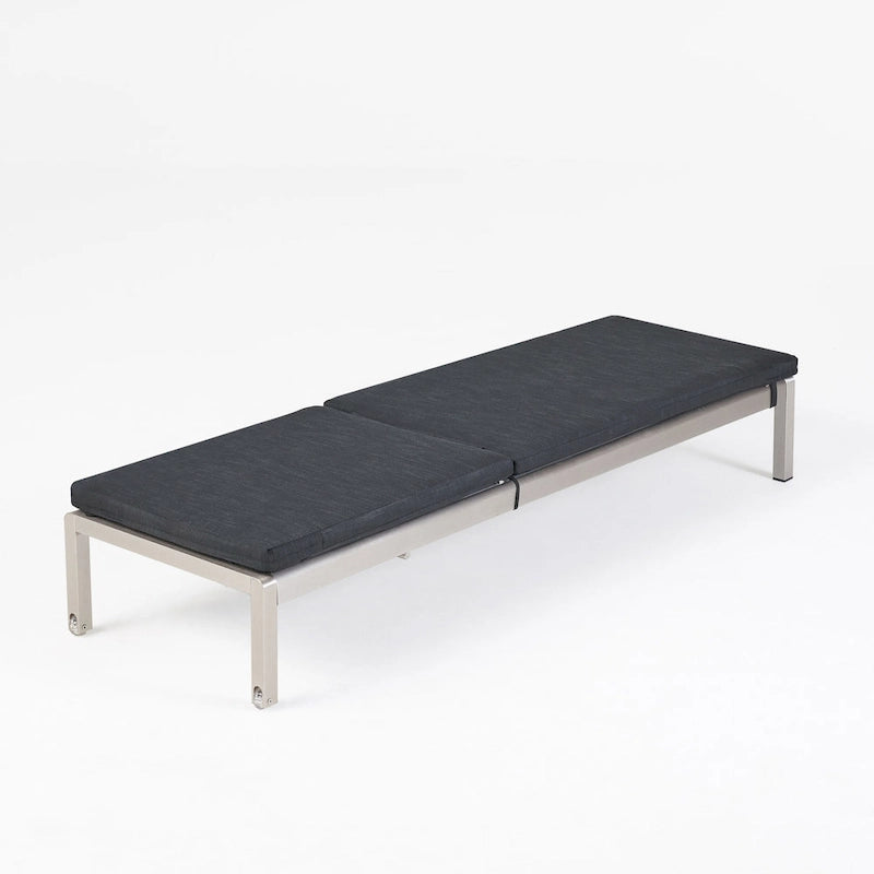 Bain de soleil d'extérieur Cape Coral en maille et aluminium avec coussin par Christopher Knight Home