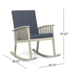 Set di sedie a dondolo a 2 posti in legno di acacia e tavolino Alametos Outdoor di Christopher Knight Home
