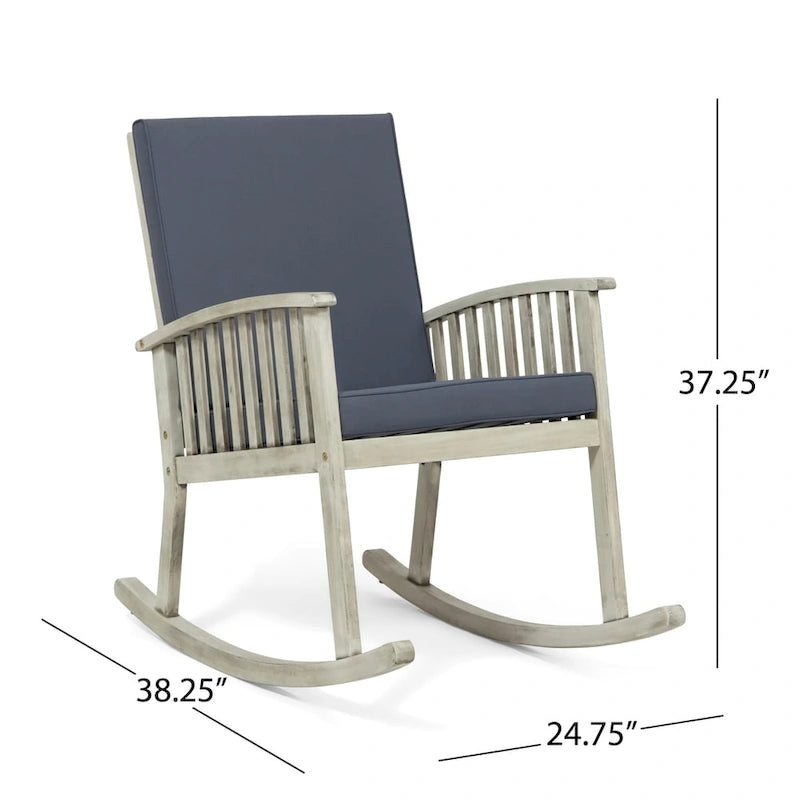 Set di sedie a dondolo a 2 posti in legno di acacia e tavolino Alametos Outdoor di Christopher Knight Home