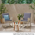 Set di sedie a dondolo a 2 posti in legno di acacia e tavolino Alametos Outdoor di Christopher Knight Home