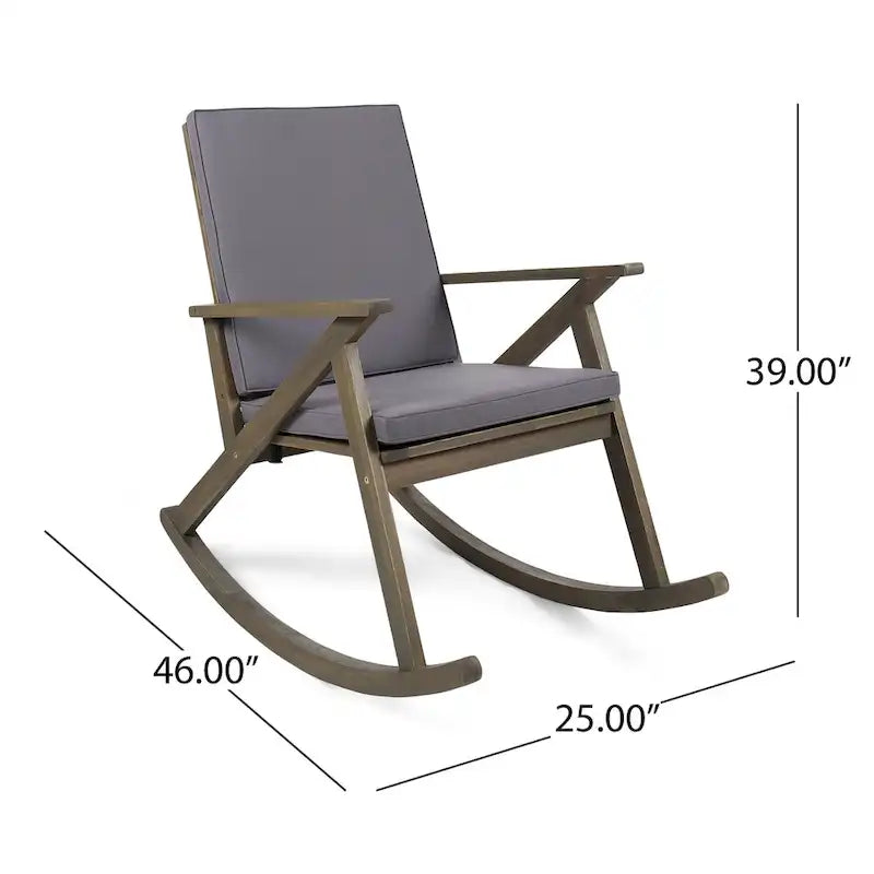 Sedia a dondolo Gus in legno da esterno (set da 2) di Christopher Knight Home