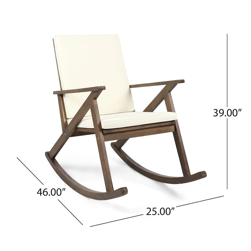 Sedia a dondolo Gus in legno da esterno (set da 2) di Christopher Knight Home