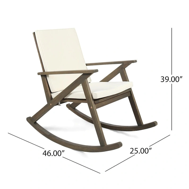 Sedia a dondolo Gus in legno da esterno (set da 2) di Christopher Knight Home