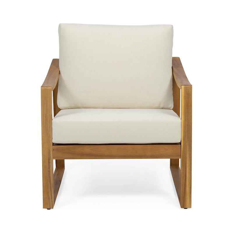 Fauteuil d'extérieur Samwell en bois d'acacia avec coussin de Christopher Knight Home