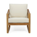 Fauteuil d'extérieur Samwell en bois d'acacia avec coussin de Christopher Knight Home