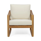 Samwell Acacia Wood Outdoor Club Chair with Cushion by Christopher Knight Home