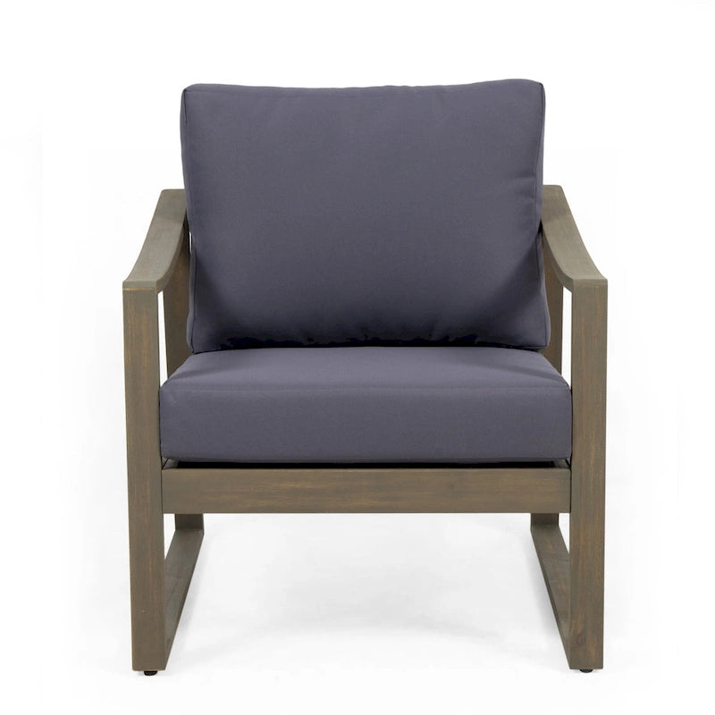 Fauteuil d'extérieur Samwell en bois d'acacia avec coussin de Christopher Knight Home