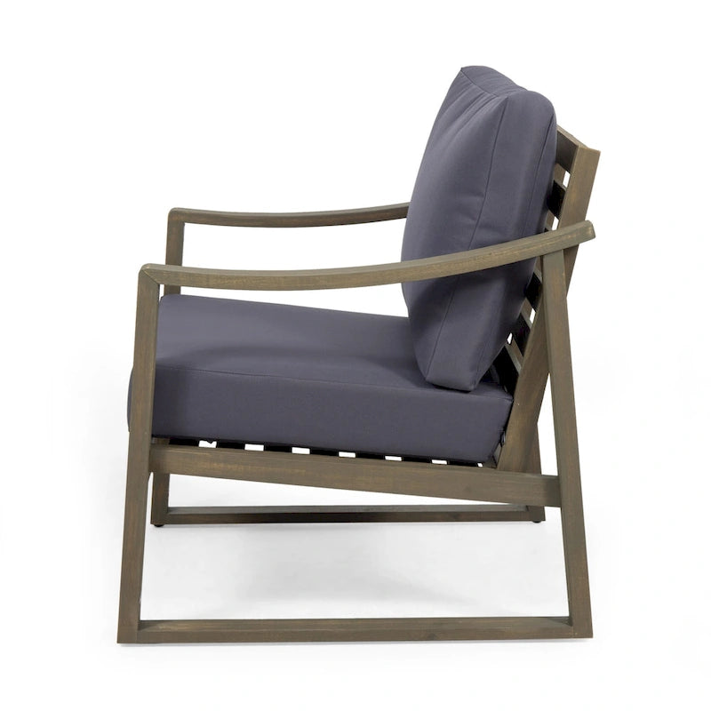 Fauteuil d'extérieur Samwell en bois d'acacia avec coussin de Christopher Knight Home
