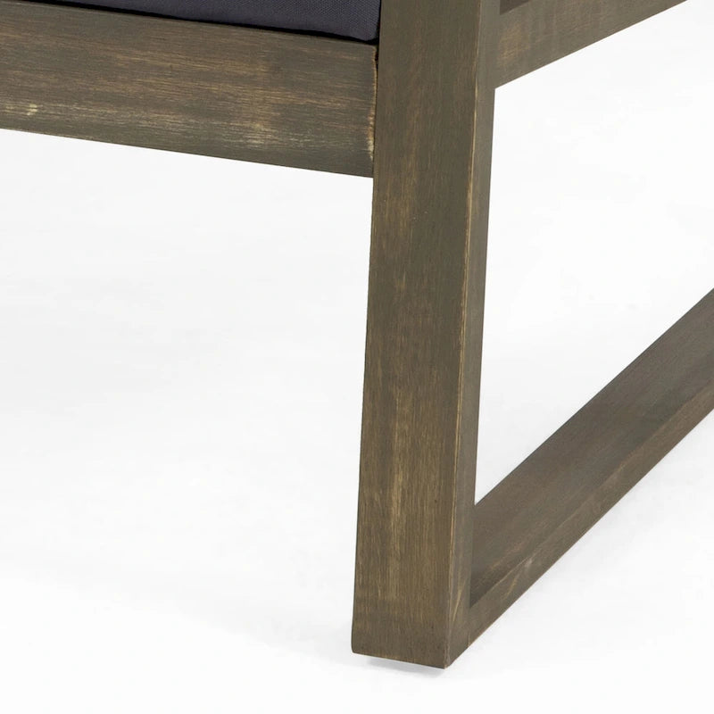 Fauteuil d'extérieur Samwell en bois d'acacia avec coussin de Christopher Knight Home