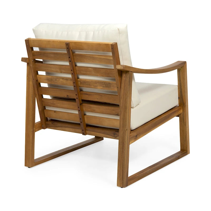 Fauteuil d'extérieur Samwell en bois d'acacia avec coussin de Christopher Knight Home