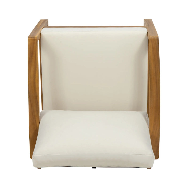 Fauteuil d'extérieur Samwell en bois d'acacia avec coussin de Christopher Knight Home