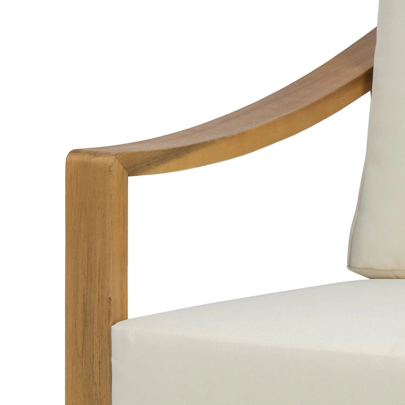 Fauteuil d'extérieur Samwell en bois d'acacia avec coussin de Christopher Knight Home