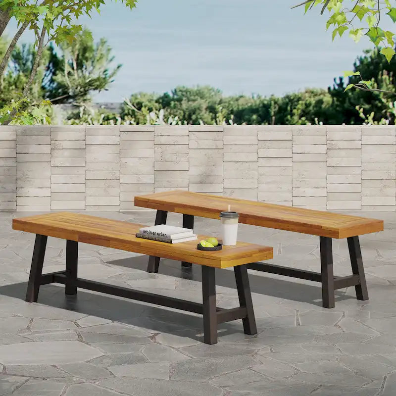 Christopher Knight Home Carlisle Acacia Wood Outdoor Benches