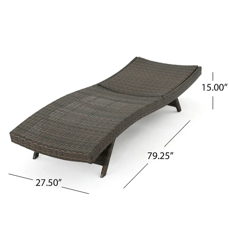 Chaise longue d'extérieur en osier Thira de Christopher Knight Home - 79,25 L x 28 P x 15,50 H