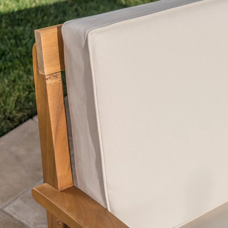 Causeuse et table de jardin en acacia rembourrées Peyton de Christopher Knight Home