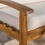Causeuse et table de jardin en acacia rembourrées Peyton de Christopher Knight Home