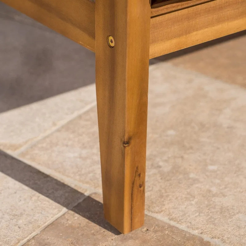 Causeuse et table de jardin en acacia rembourrées Peyton de Christopher Knight Home
