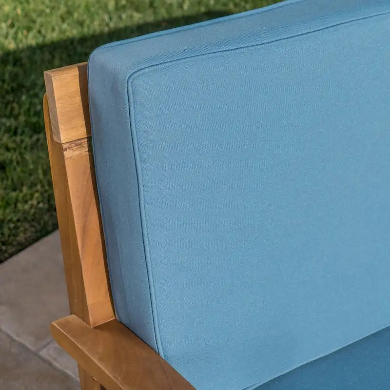 Causeuse et table de jardin en acacia rembourrées Peyton de Christopher Knight Home