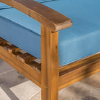 Causeuse et table de jardin en acacia rembourrées Peyton de Christopher Knight Home