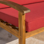 Causeuse et table de jardin en acacia rembourrées Peyton de Christopher Knight Home